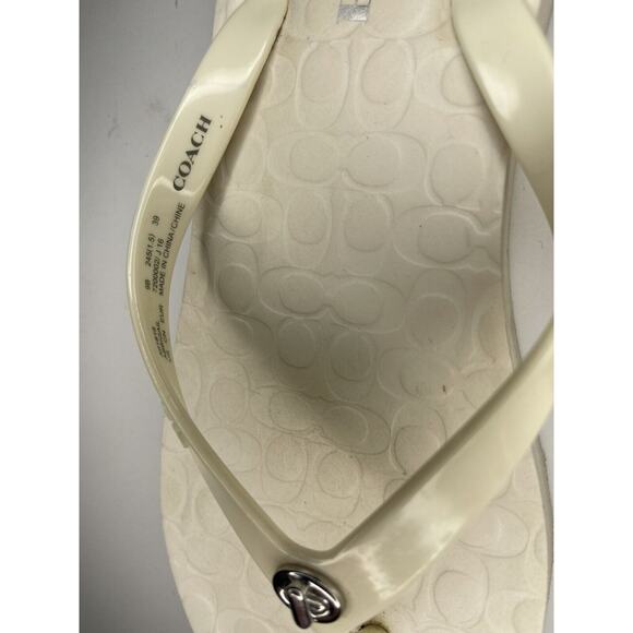 Coach Flip Flop Slide Womens Logo Sandal Abbigail Size 9B Beach Shoe Vacation - Picture 3 of 5